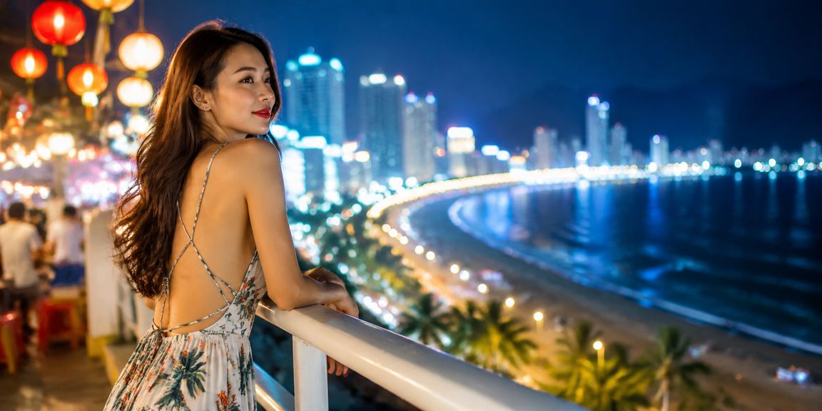 Người dùng Nha Trang tham gia trò chơi casino trực tuyến vào buổi tối tại chợ đêm